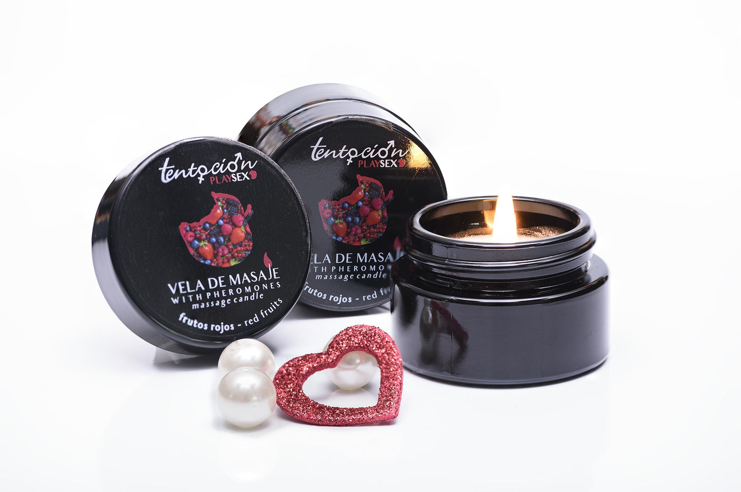 PHEROMONE CANDLE WITH RED BERRIES AROMA 20ML TENTACIÓN PLAY SEX