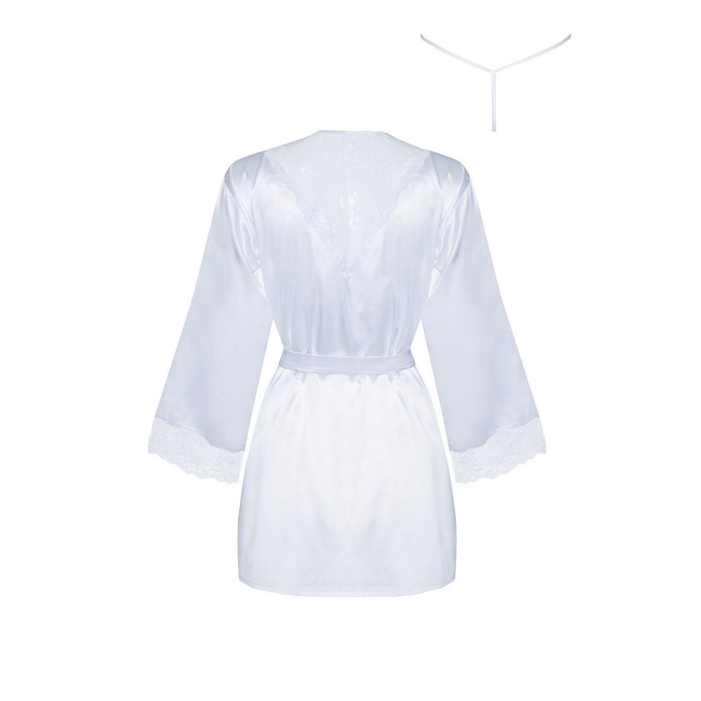 BEAUTY NIGHT FASHION SHERIE PEIGNOIR AND THONG WHITE
