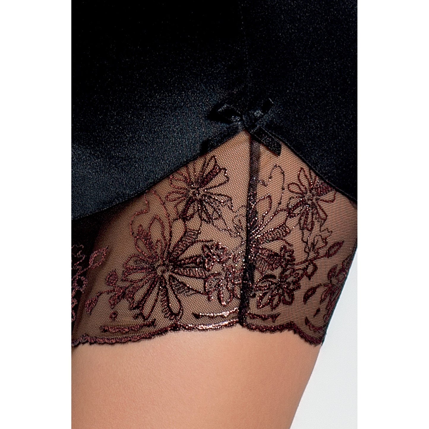 PASSION BRIDA CHEMISE AND THONG BLACK