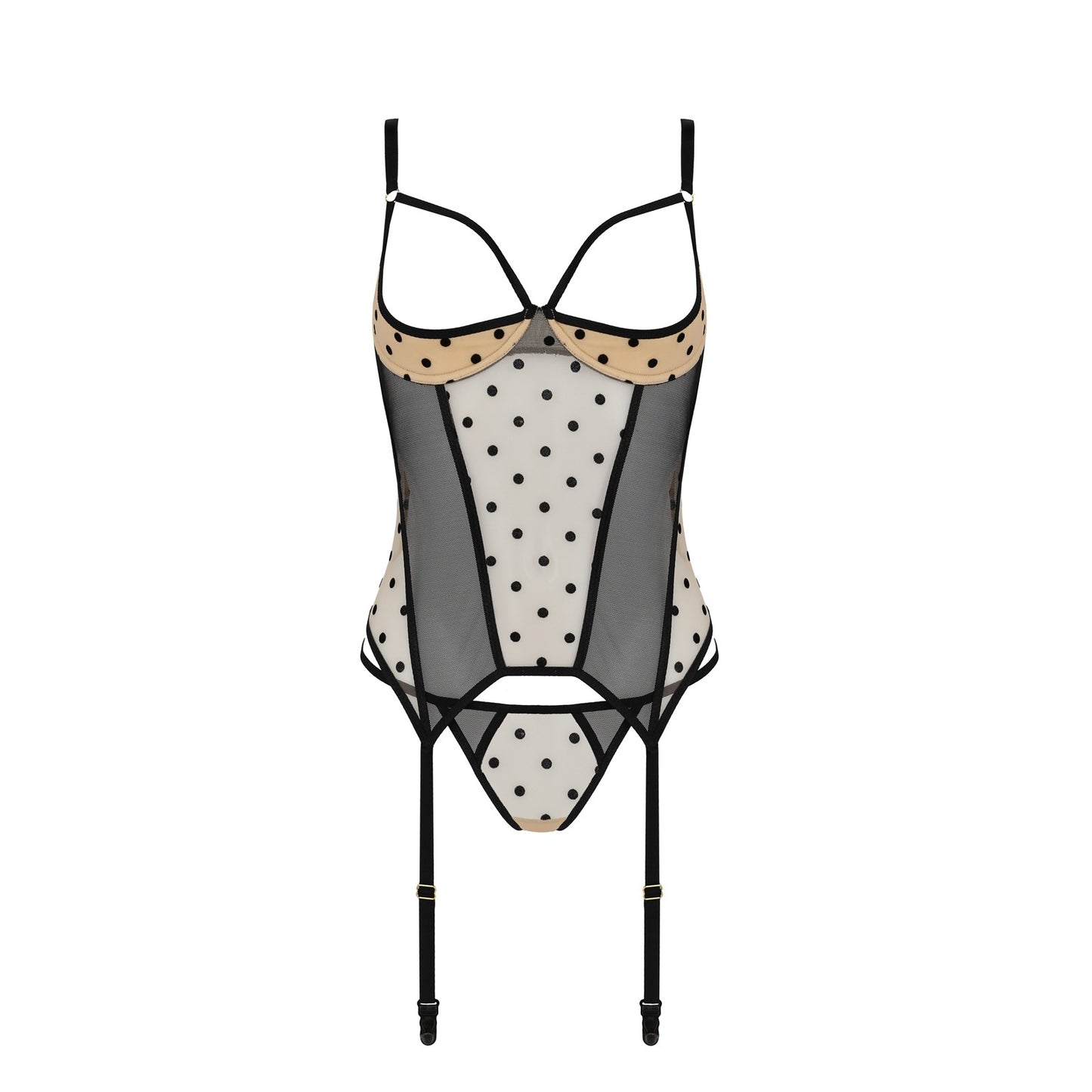 PASSION DEVIL COLLECTION MARINA CORSET AND THONG BEIGE
