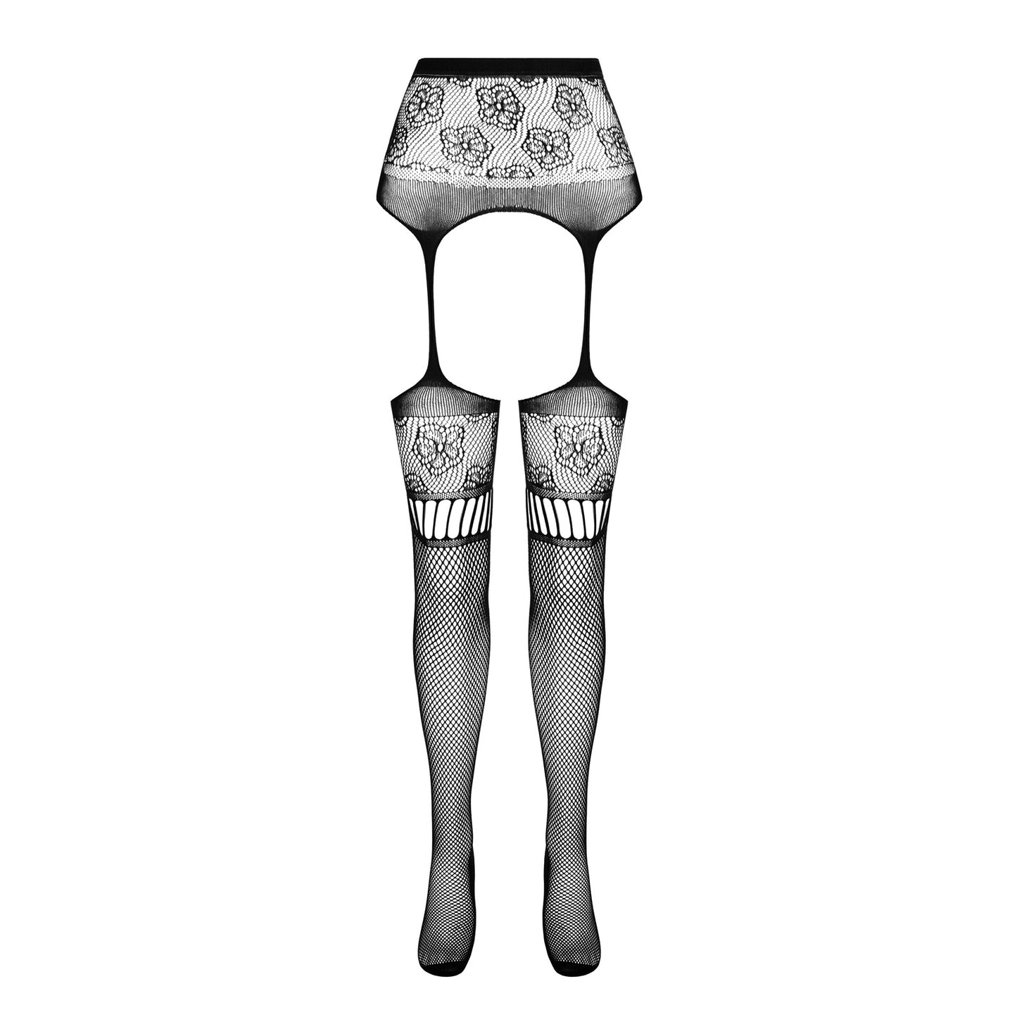 PASSION EROTIC LINE GARTER EFFECT STOCKINGS S030 WHITE