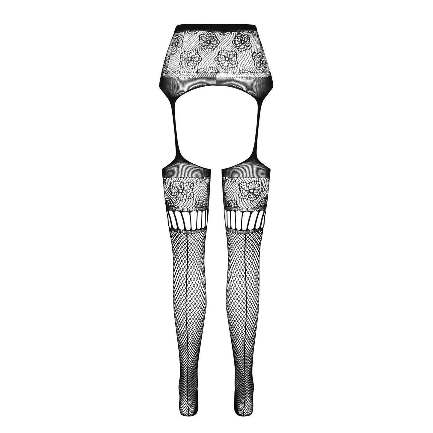 PASSION EROTIC LINE GARTER EFFECT STOCKINGS S030 WHITE