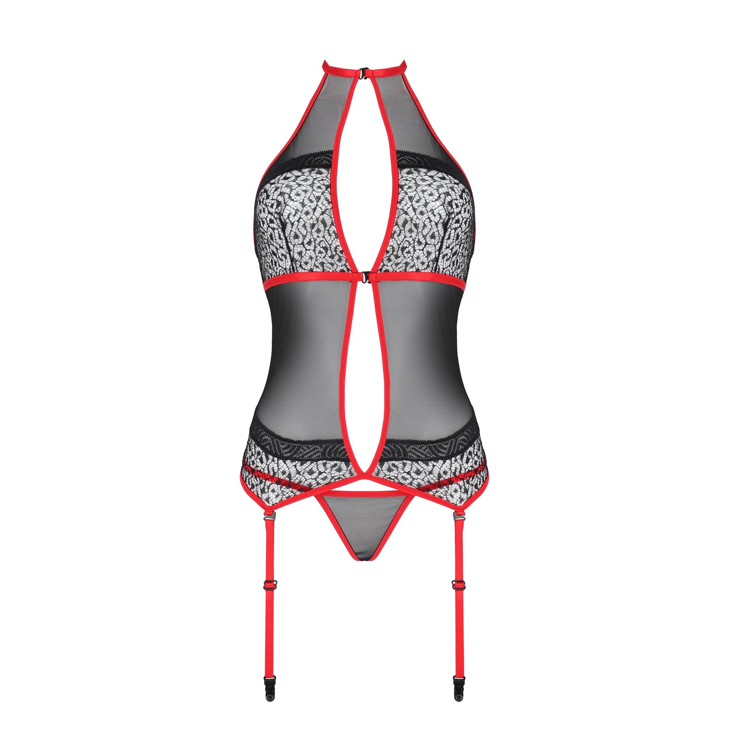 PASSION EROTIC LINE SATARA CORSET AND THONG RED