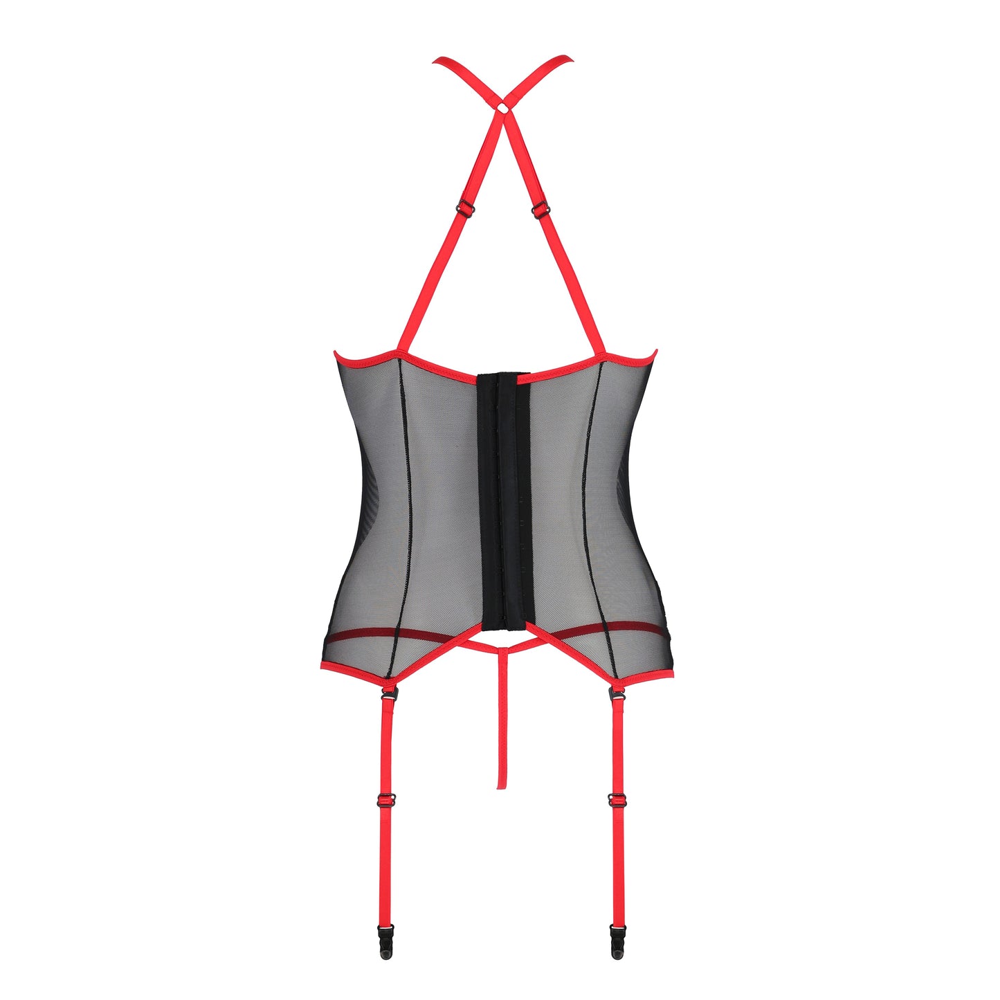 PASSION EROTIC LINE SATARA CORSET AND THONG RED