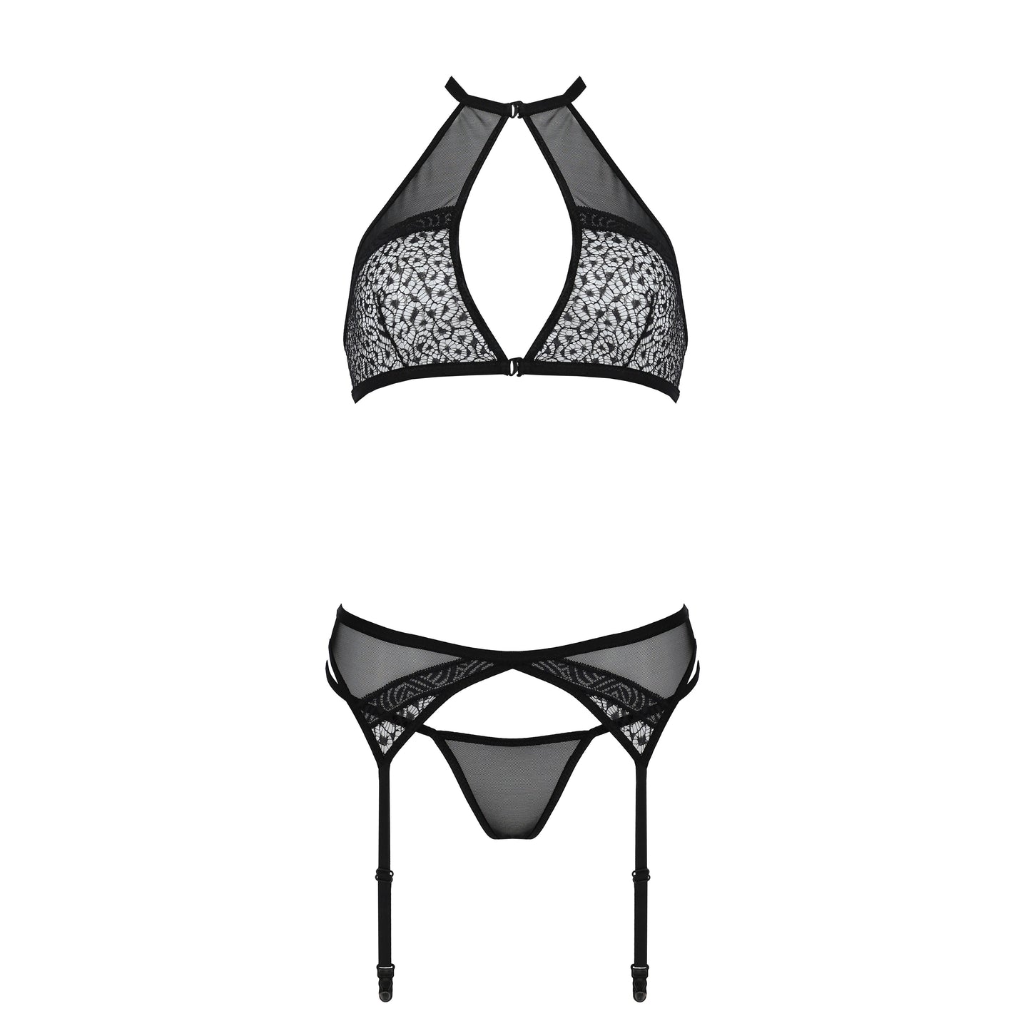 PASSION EROTIC LINE SATARA 3 PIECE SET BLACK