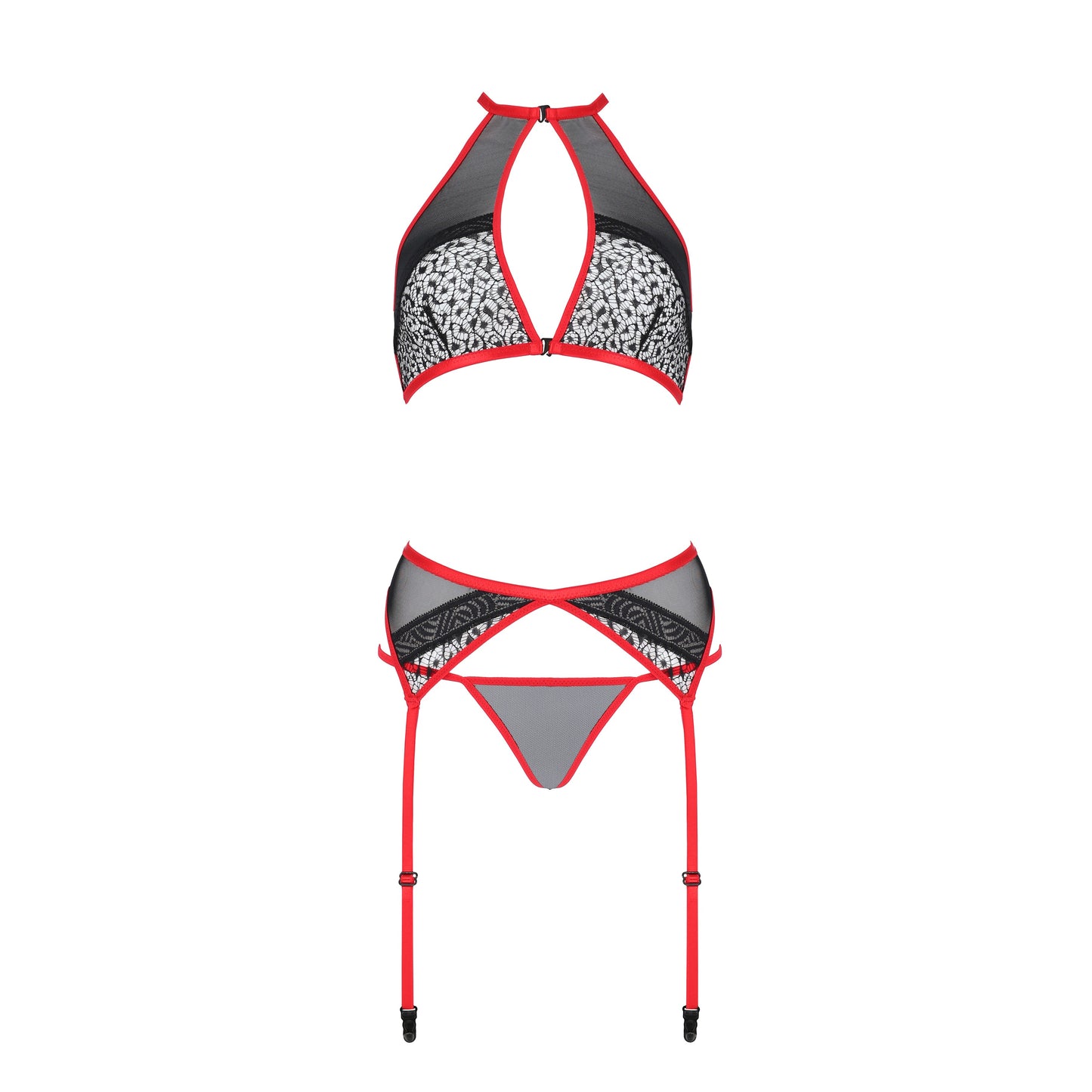 PASSION EROTIC LINE SATARA 3 PIECE SET RED