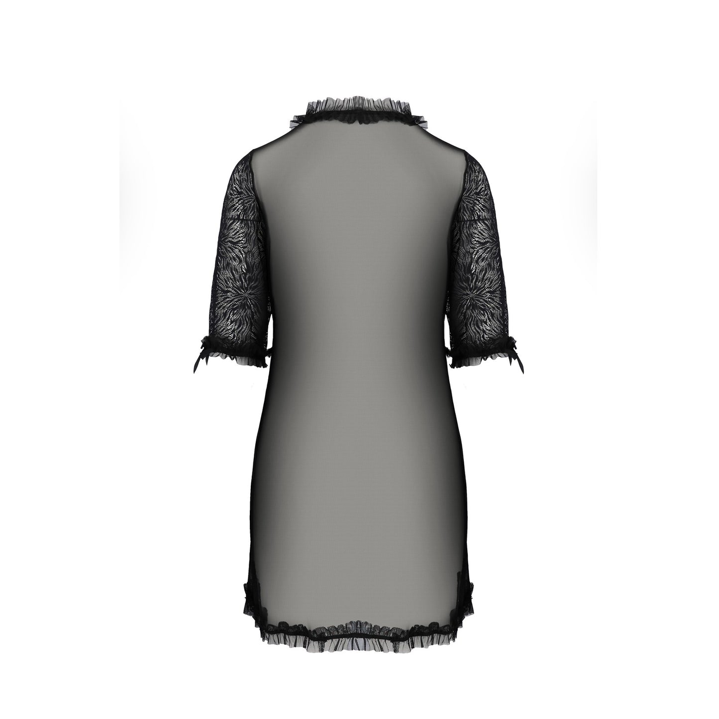 PASSION ECO COLLECTION SELAGINELLA PEIGNOIR AND THONG BLACK