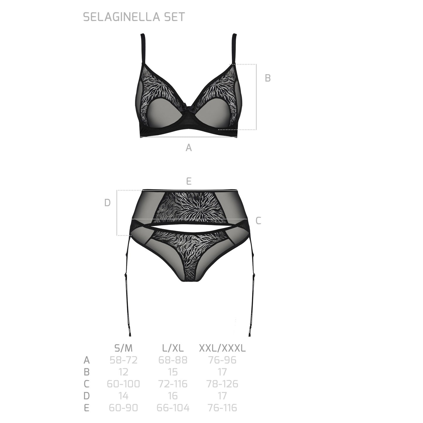 PASSION ECO COLLECTION SELAGINELLA 3 PIECE SET BLACK