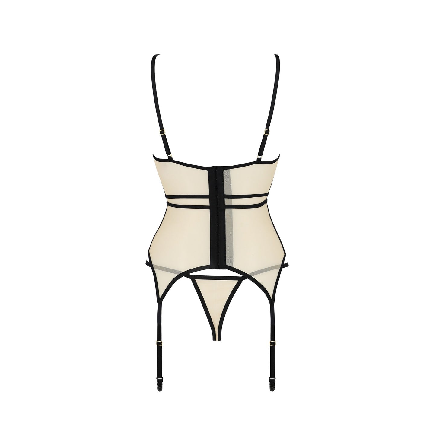 PASSION SERARA CORSET AND THONG BEIGE