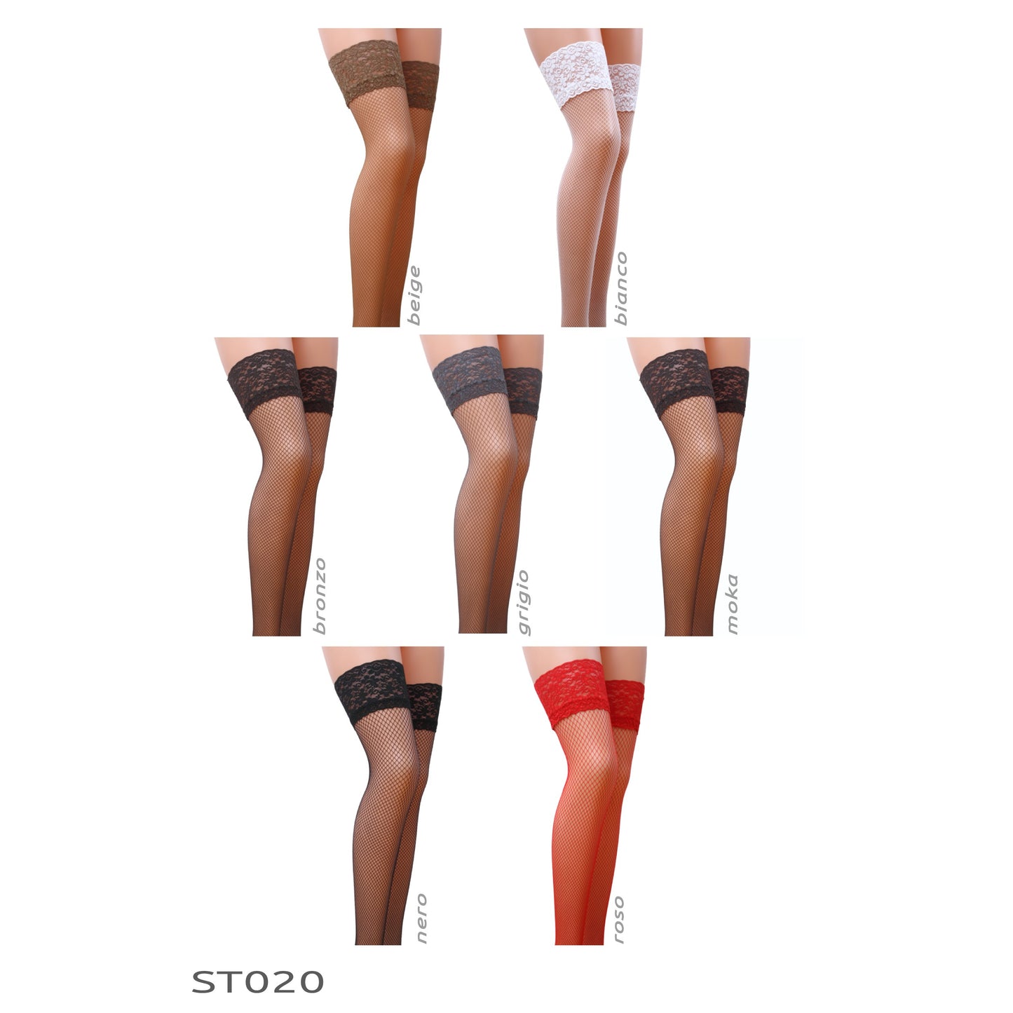 PASSION STOCKINGS ST020 BEIGE (FISHNET) - PASSION