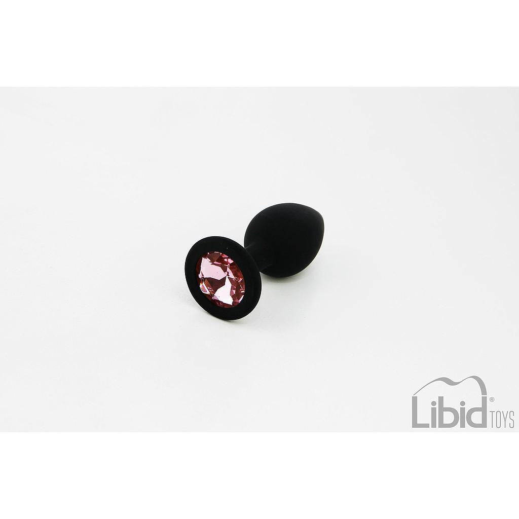 CANDY LUST SMALL SILICONE ANAL PLUG WITH BLACK JEWEL