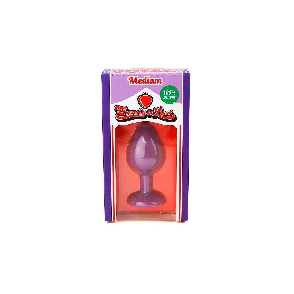 CANDY LUST SILICONE ANAL PLUG WITH PURPLE JEWEL