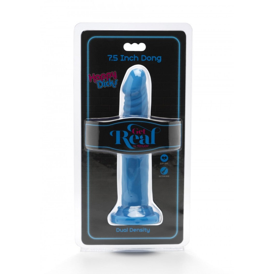 GET REAL HAPPY DICKS DONG 7.5 INCH BLUE