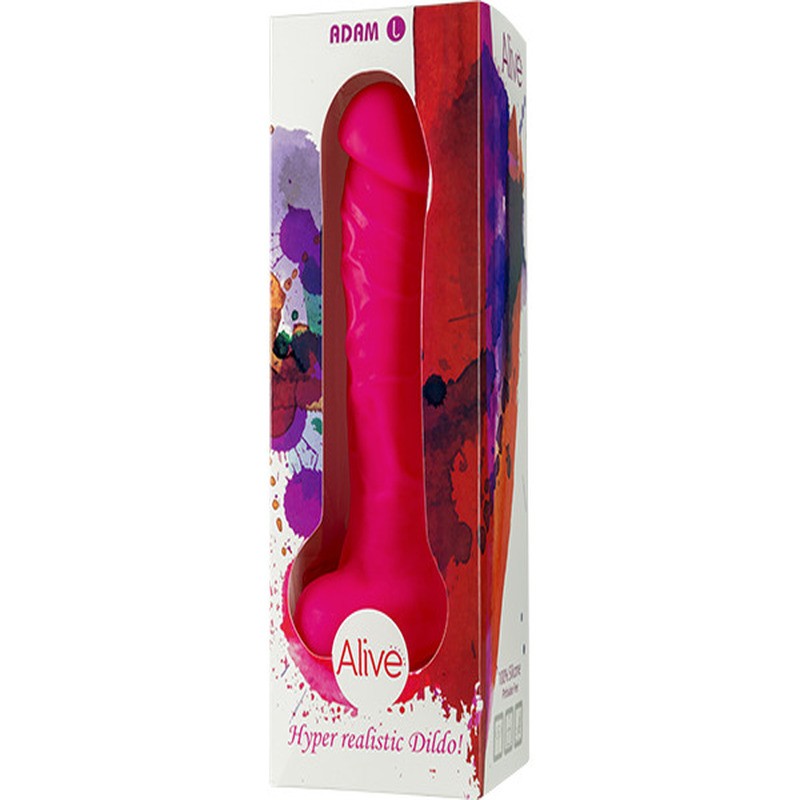 ALIVE ADAM HYPER REALISTIC DILDO WITH TESTICLES PINK