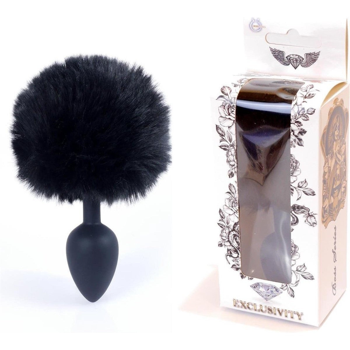 BOSS SERIES EXCLUSIVITY ANAL PLUG BUNNY TAIL BLACK