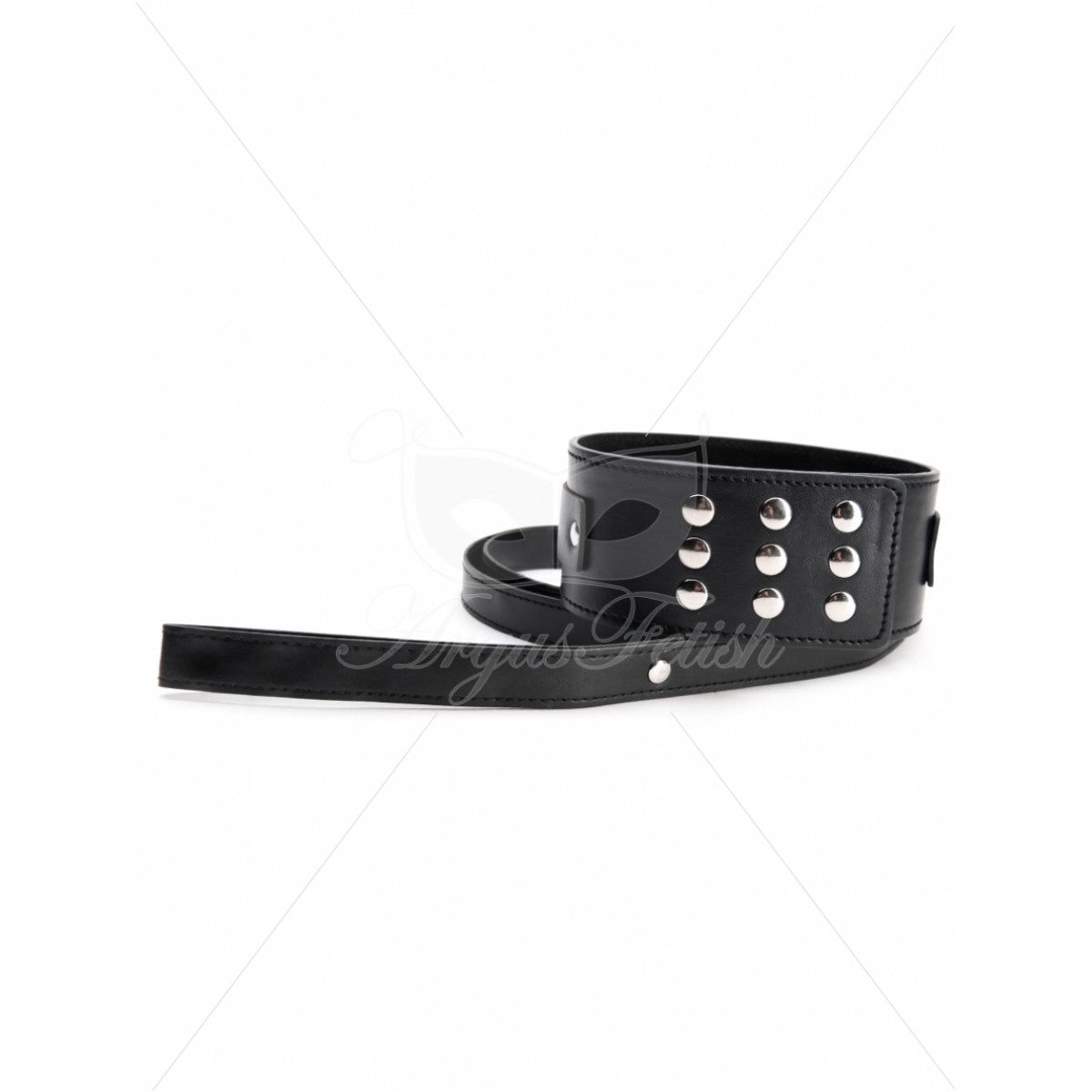 ARGUS TOYS RIVET COLLAR WITH LEASH BLACK