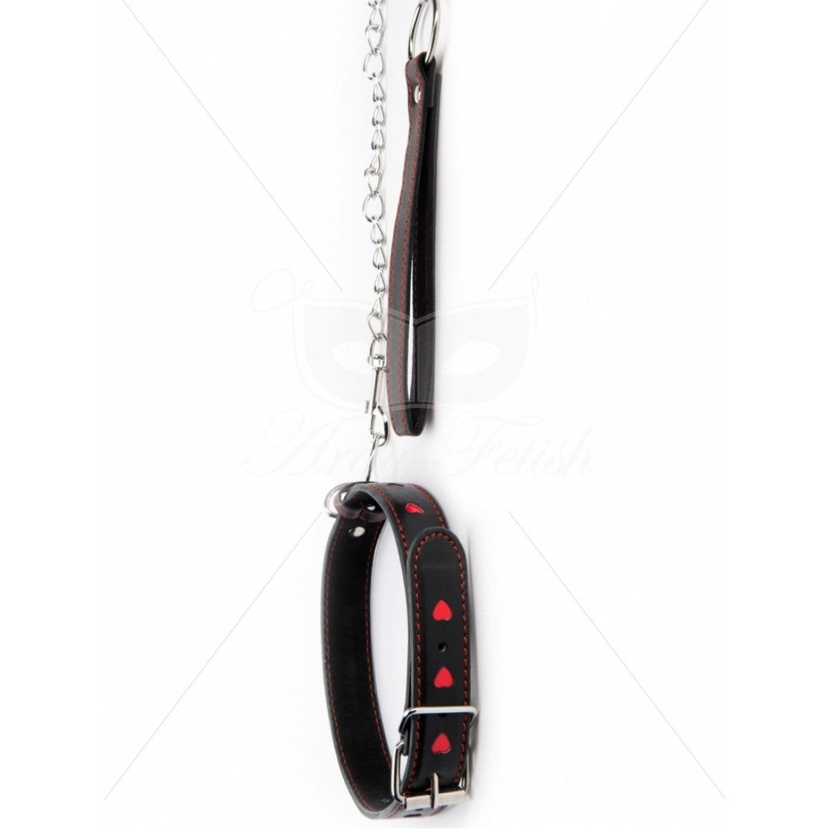 ARGUS TOYS ARGUS FETISH RED HEART COLLAR AND LEASH