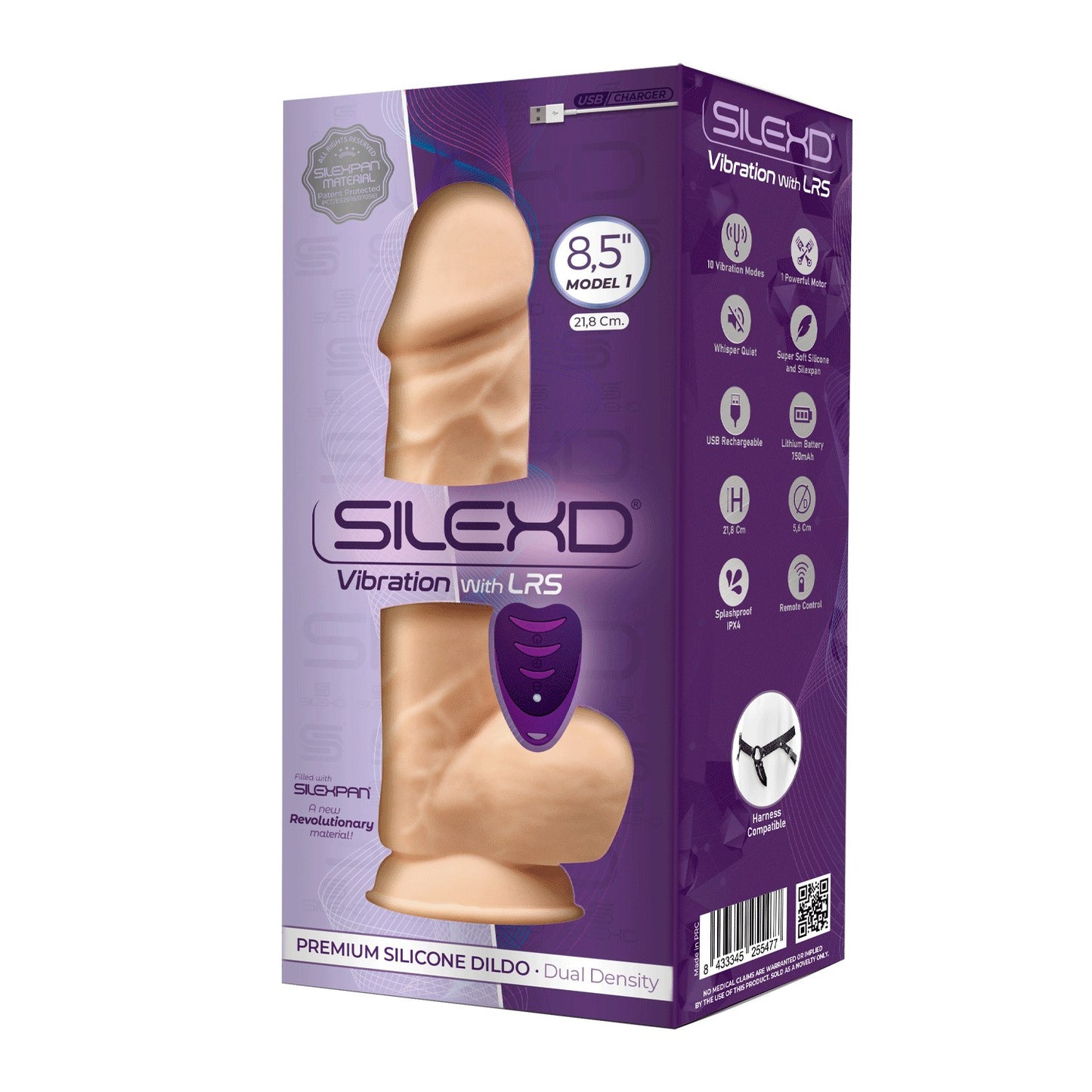 SILEXD REALISTIC VIBRATOR WITH ROTATION AND REMOTE CONTROL FLESH MODEL 1 8.5"