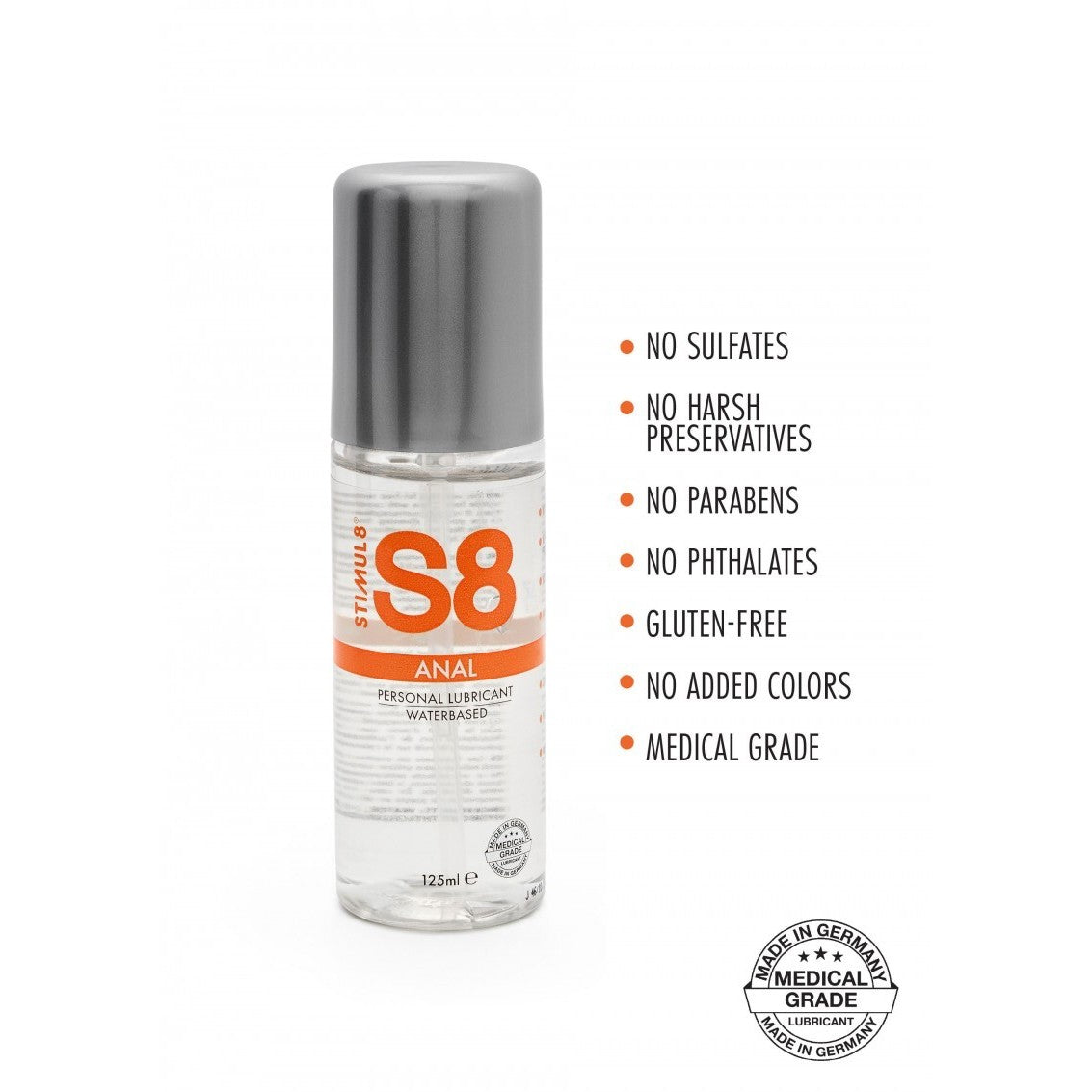 STIMUL8 S8 WATERBASED ANAL LUBE 125ML