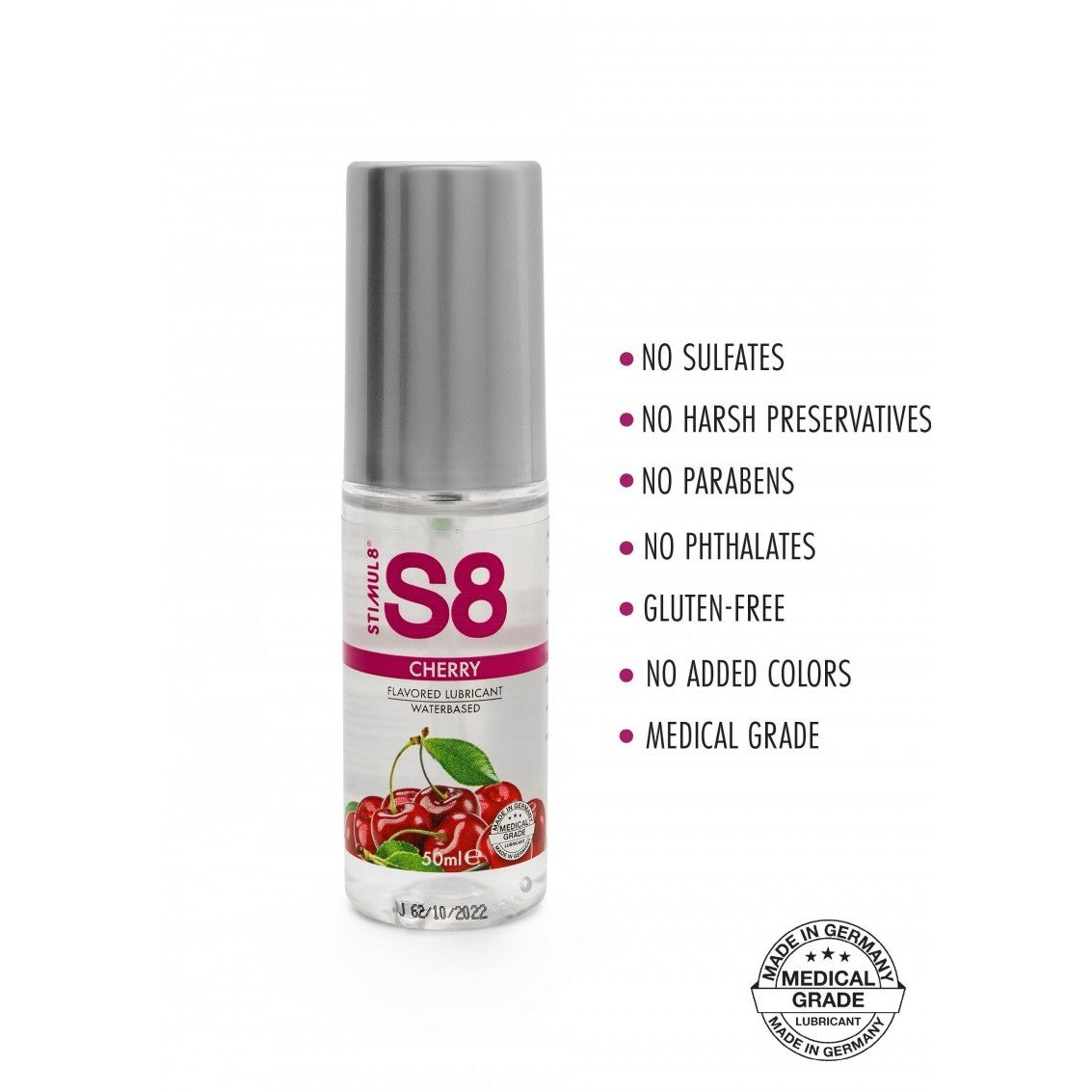 STIMUL8 S8 WATER-BASED FLAVOURED LUBE CHERRY 50ML