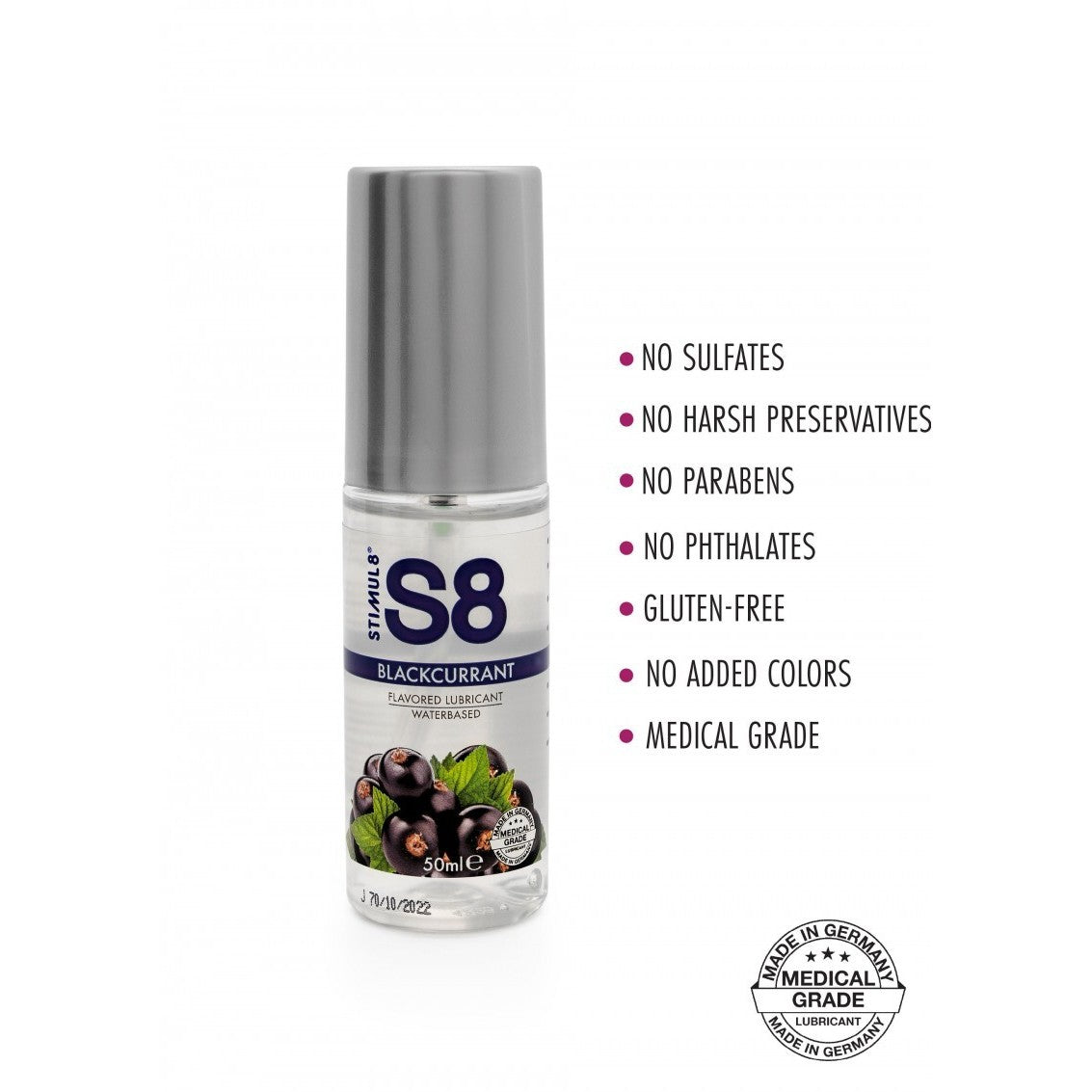 STIMUL8 S8 WATER-BASED FLAVOURED LUBE BLACKCURRANT 50ML