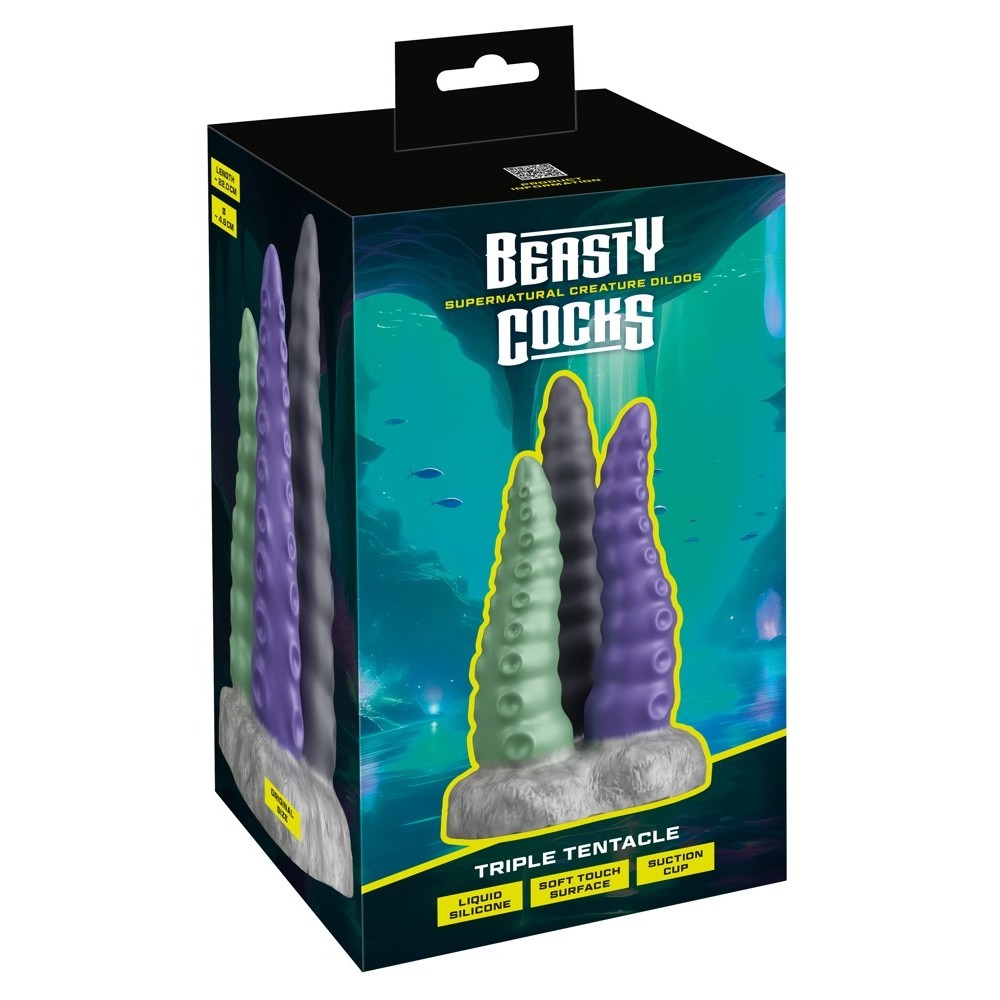 BEASTY COCKS TRIPLE TENTACLE DILDO