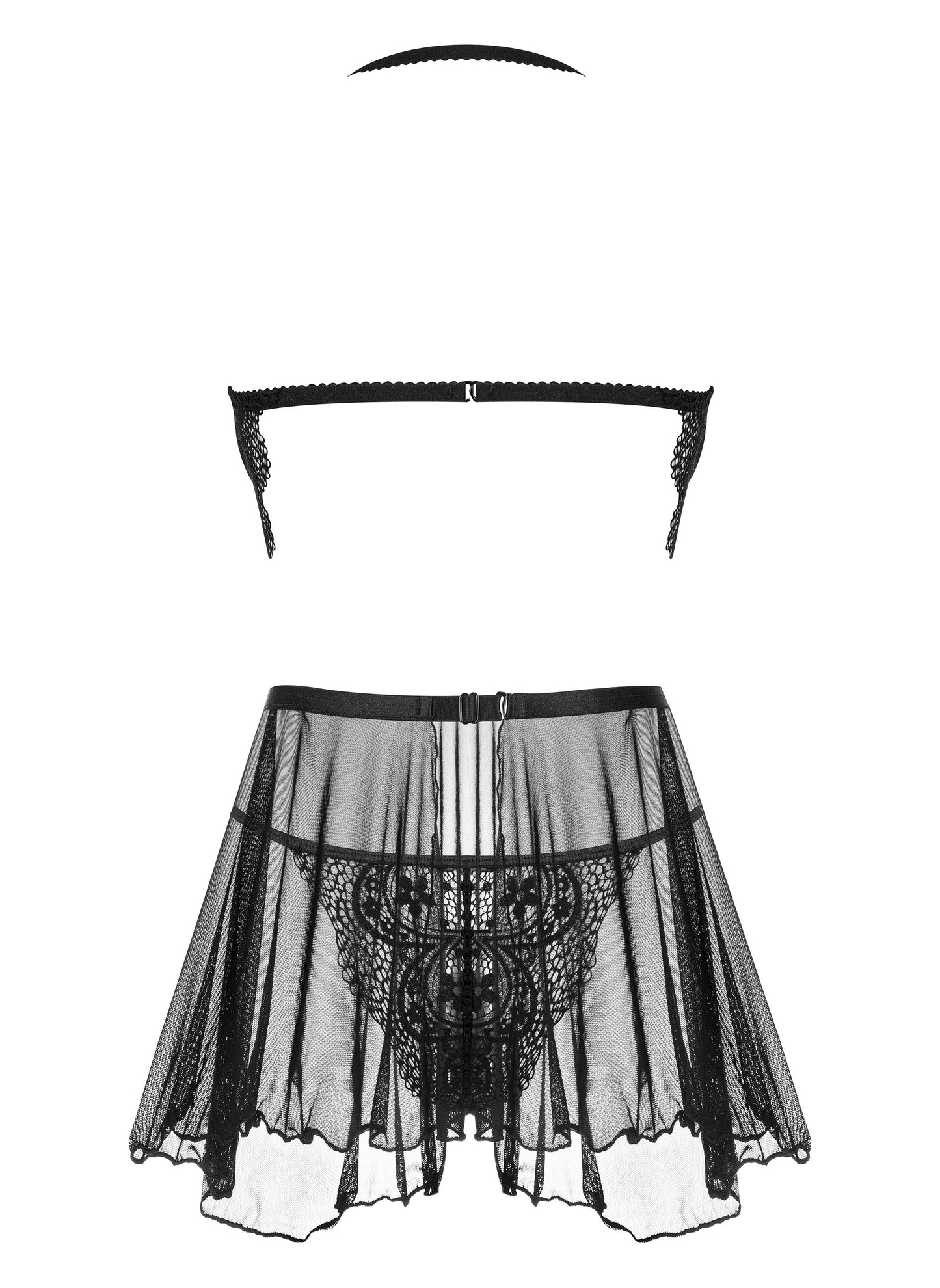 BEAUTY NIGHT FASHION DARK MIRAGE CHEMISE AND THONG BLACK