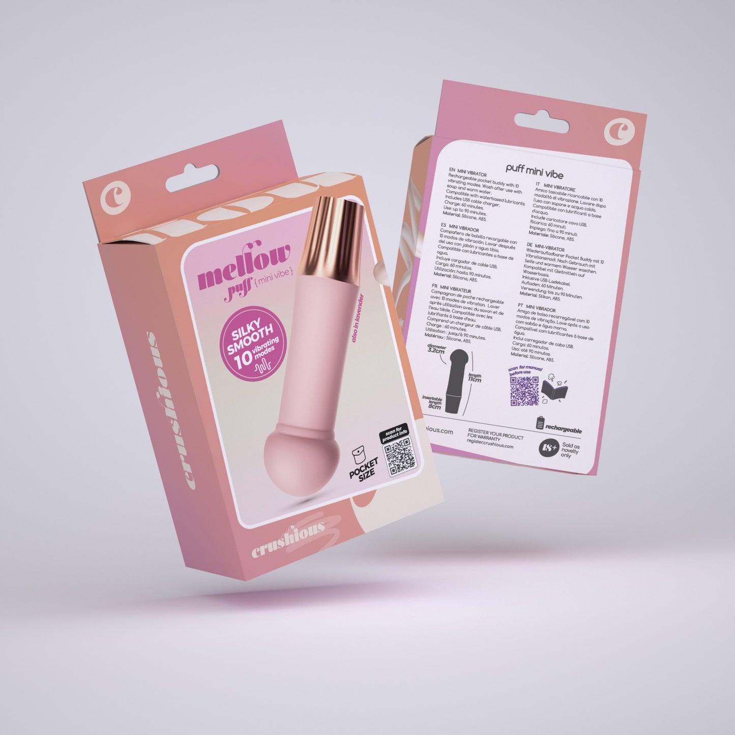 CRUSHIOUS MELLOW PUFF MINI VIBRATOR PINK