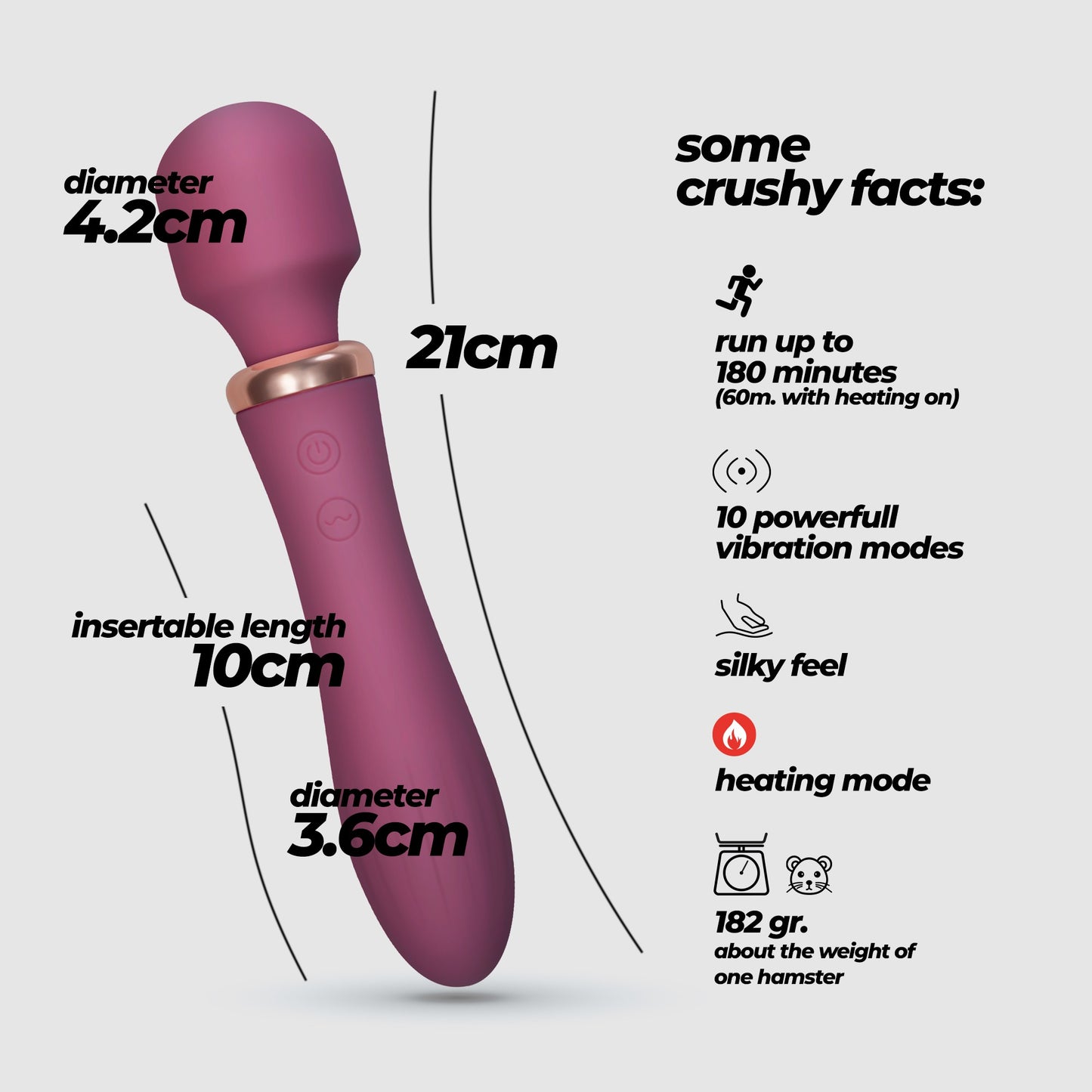 DUAL MASSAGE WAND JINX RED WINE MASSAGE