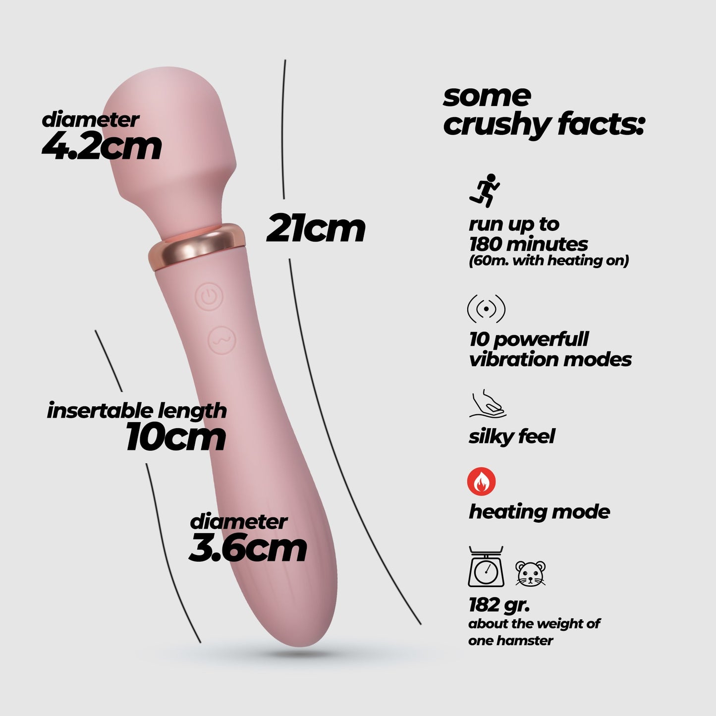 DUAL MASSAGE WAND JINX ROSE WINE MASSAGE