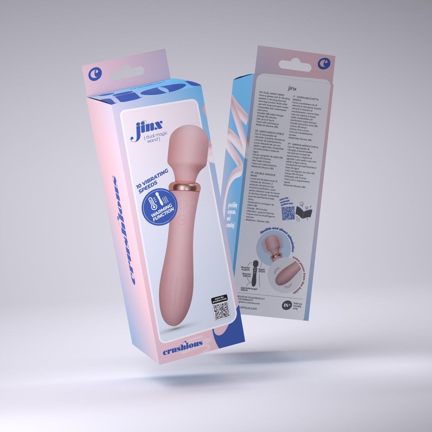 DUAL MASSAGE WAND JINX ROSE WINE MASSAGE
