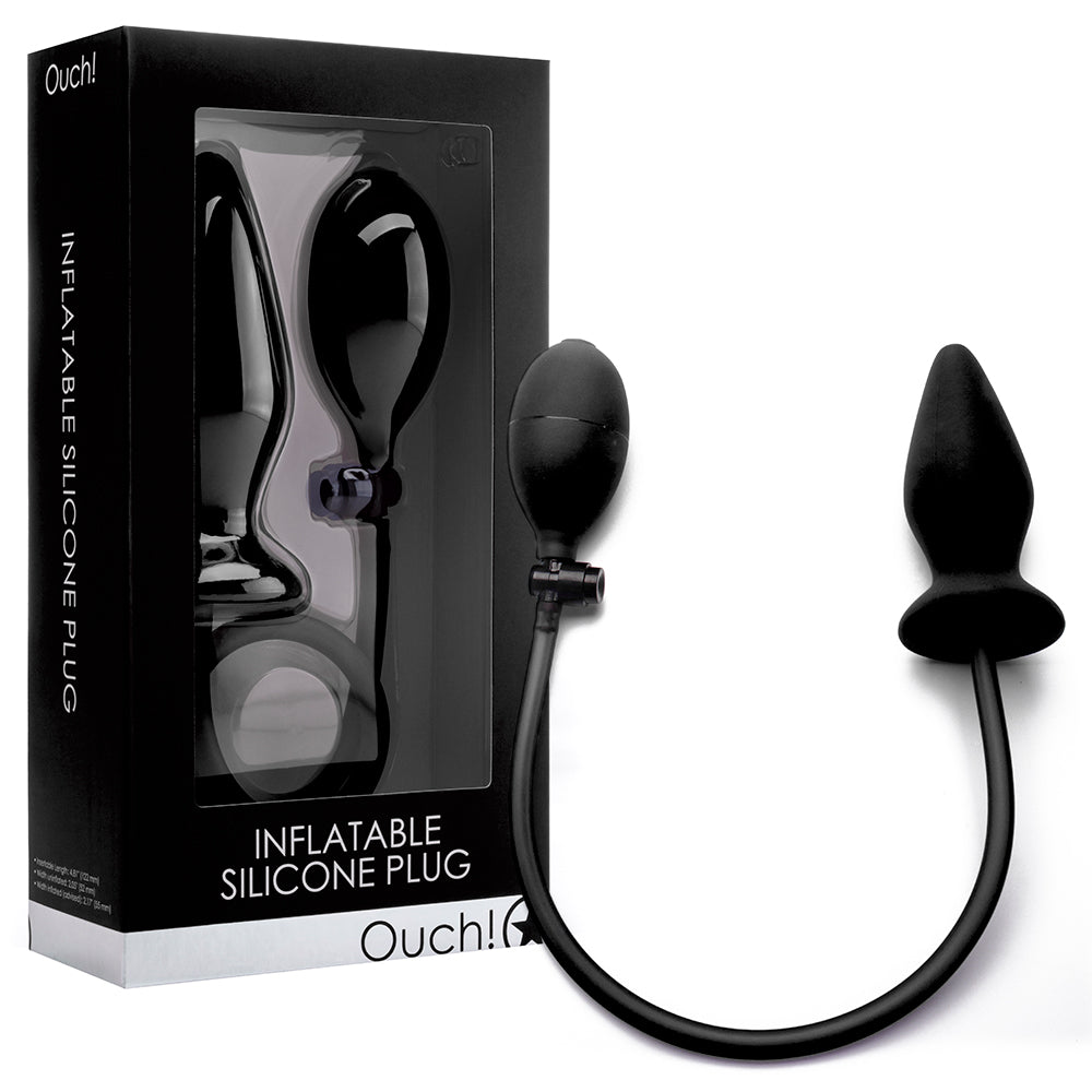 INFLATABLE SILICONE ANAL PLUG BLACK
