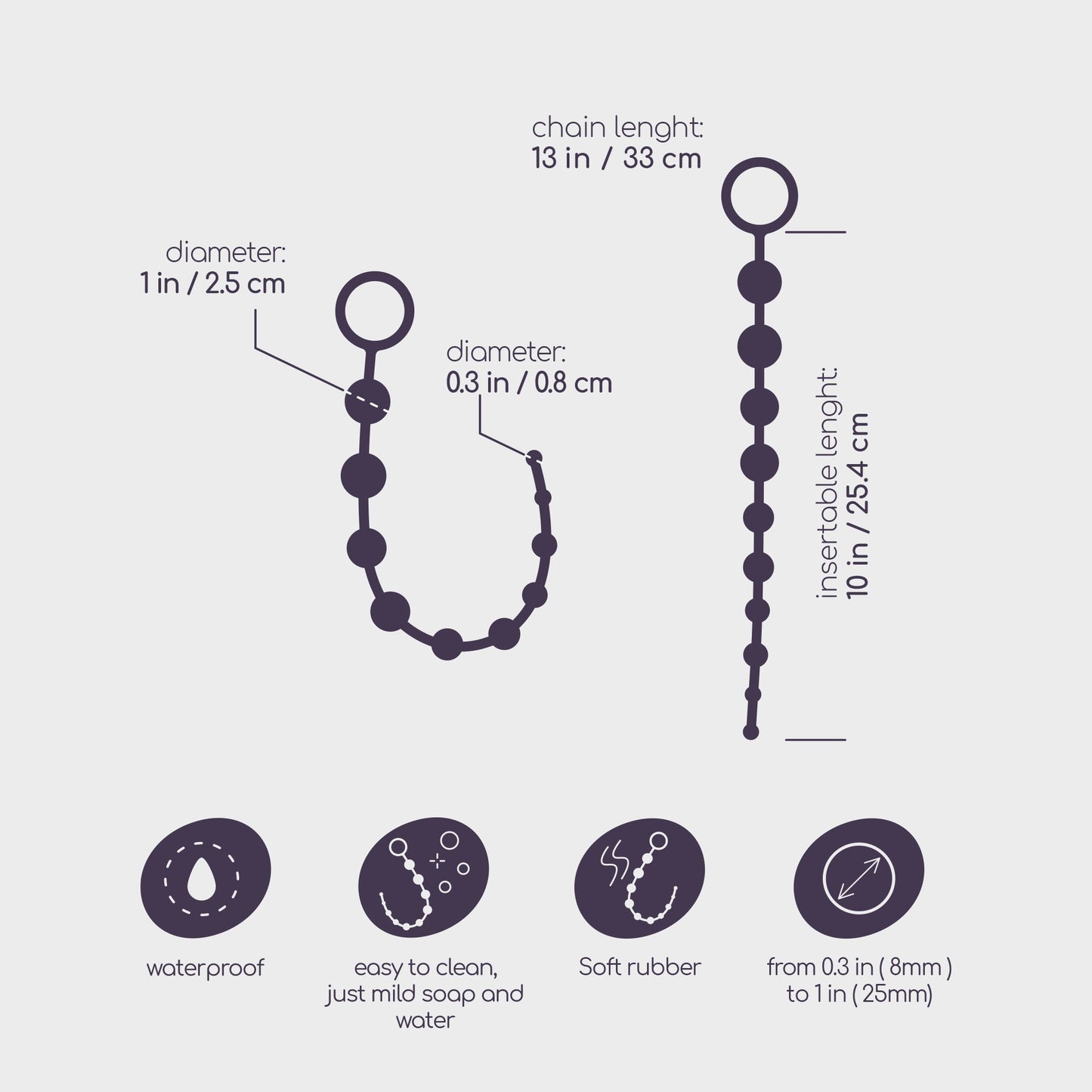 10 BEAD ANAL CHAIN BLACK