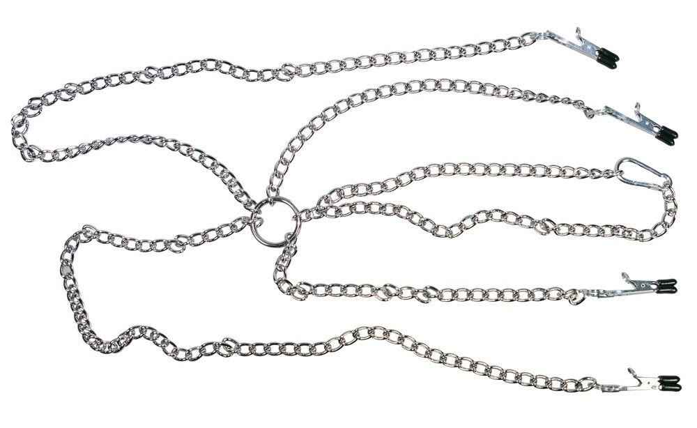 FETISH COLLECTION CHAIN WITH NIPPLE AND CLITORIS CLAMPS
