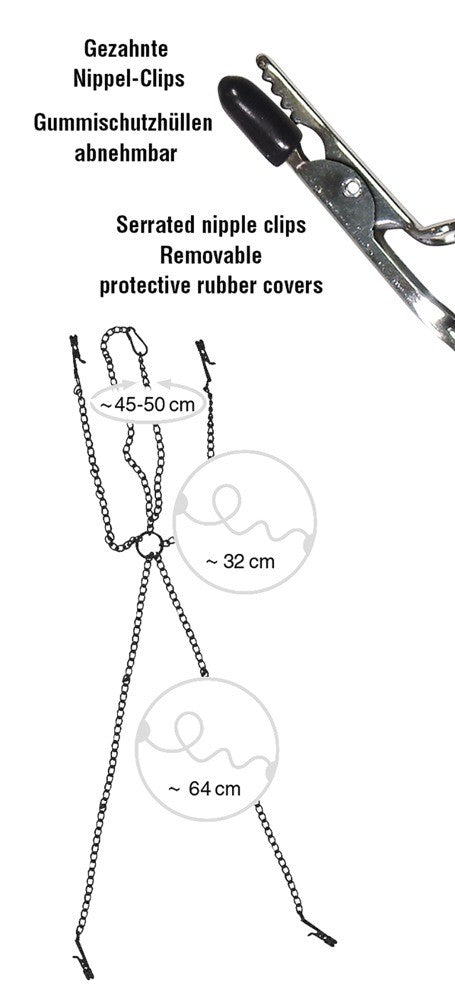 FETISH COLLECTION CHAIN WITH NIPPLE AND CLITORIS CLAMPS
