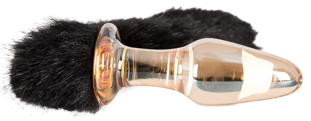 BLACK TAIL GLASS BUTTPLUG
