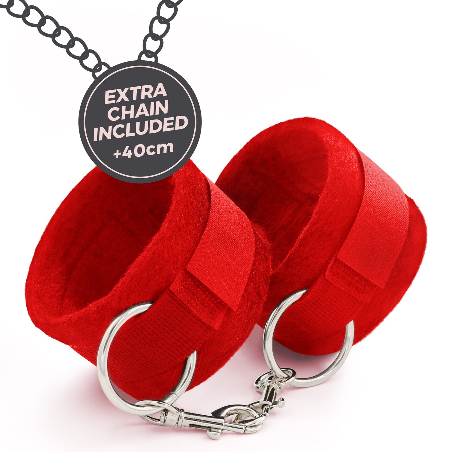 ME LO COMO VELCRO HANDCUFFS SET + SATIN BLINDFOLD AND STRAWBERRY KISSABLE LUBRICANT CRUSHIOUS