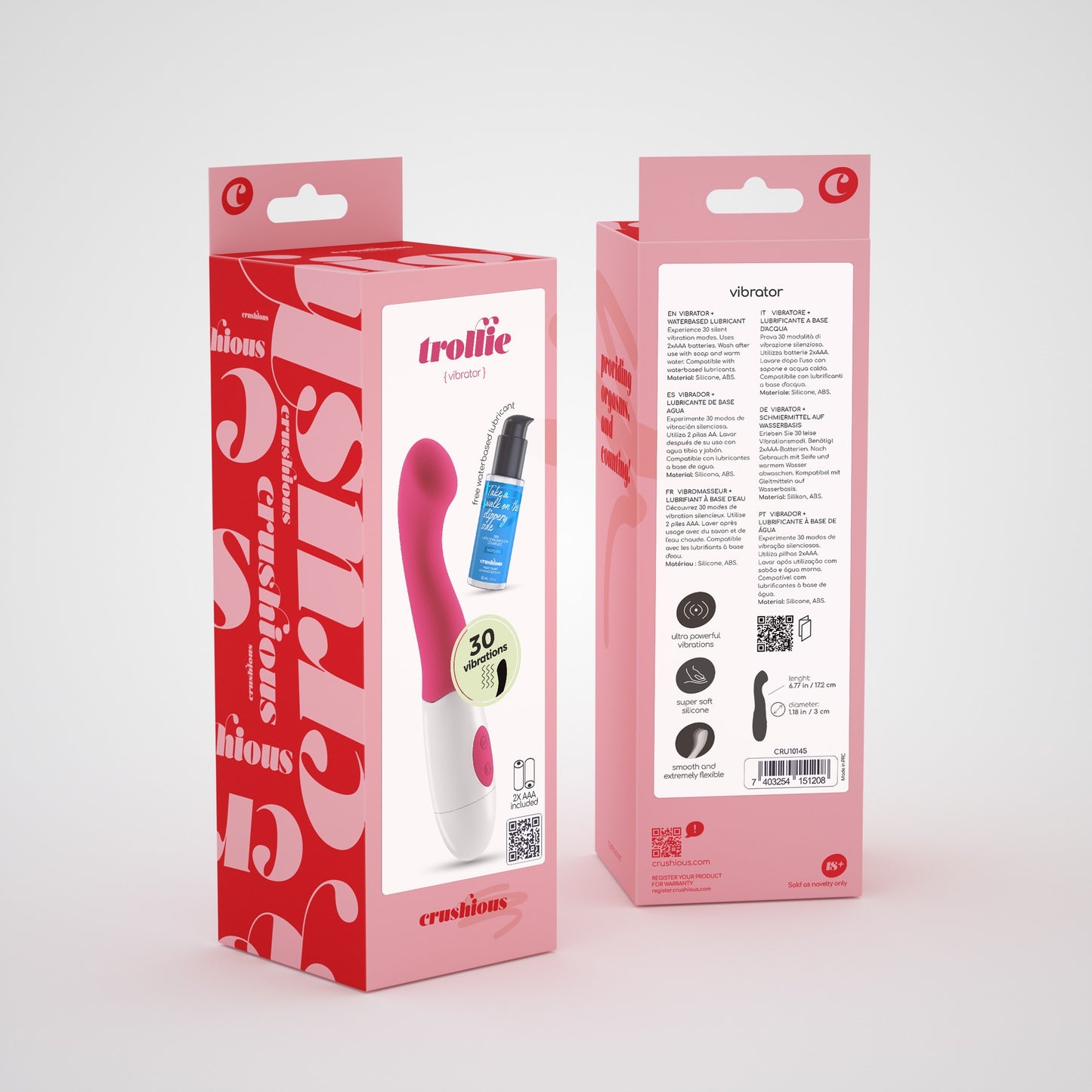 CRUSHIOUS TROLLIE VIBRATOR WITH WATERBASED LUBRICANT INCLUDED