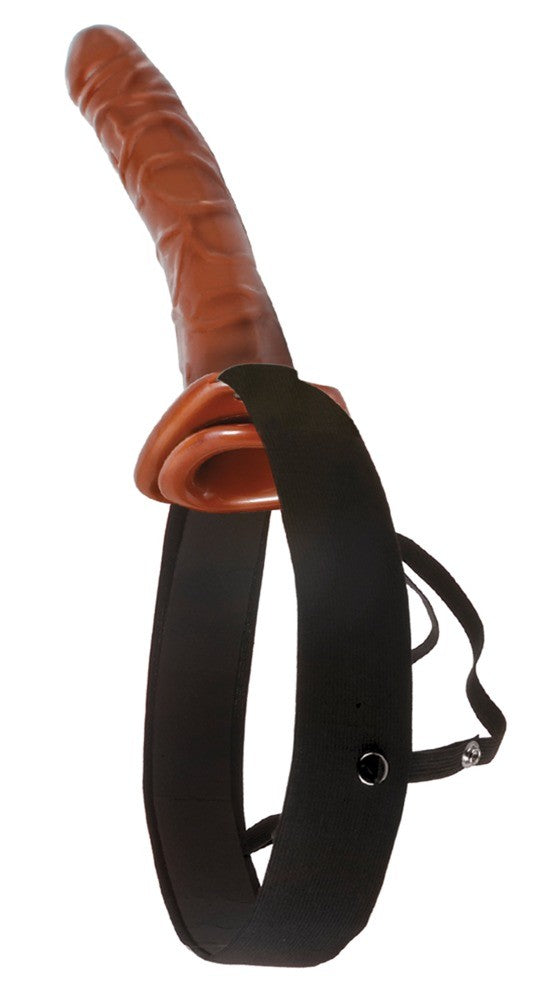 FETISH FANTASY SERIES 10” CHOCOLATE DREAM HOLLOW STRAP-ON
