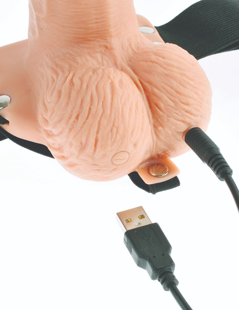 6" HOLLOW RECHARGEABLE STRAP-ON WITH REMOTE FETISH FANTASY SERIES