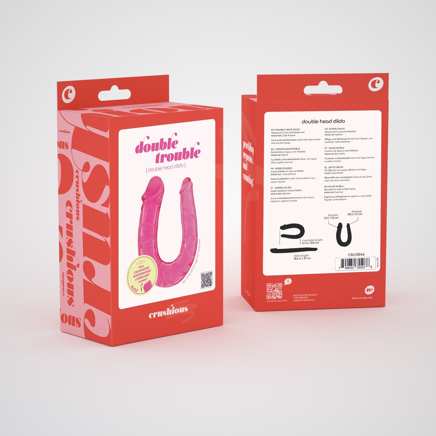DOUBLE TROUBLE DOUBLE DILDO CRUSHIOUS PINK