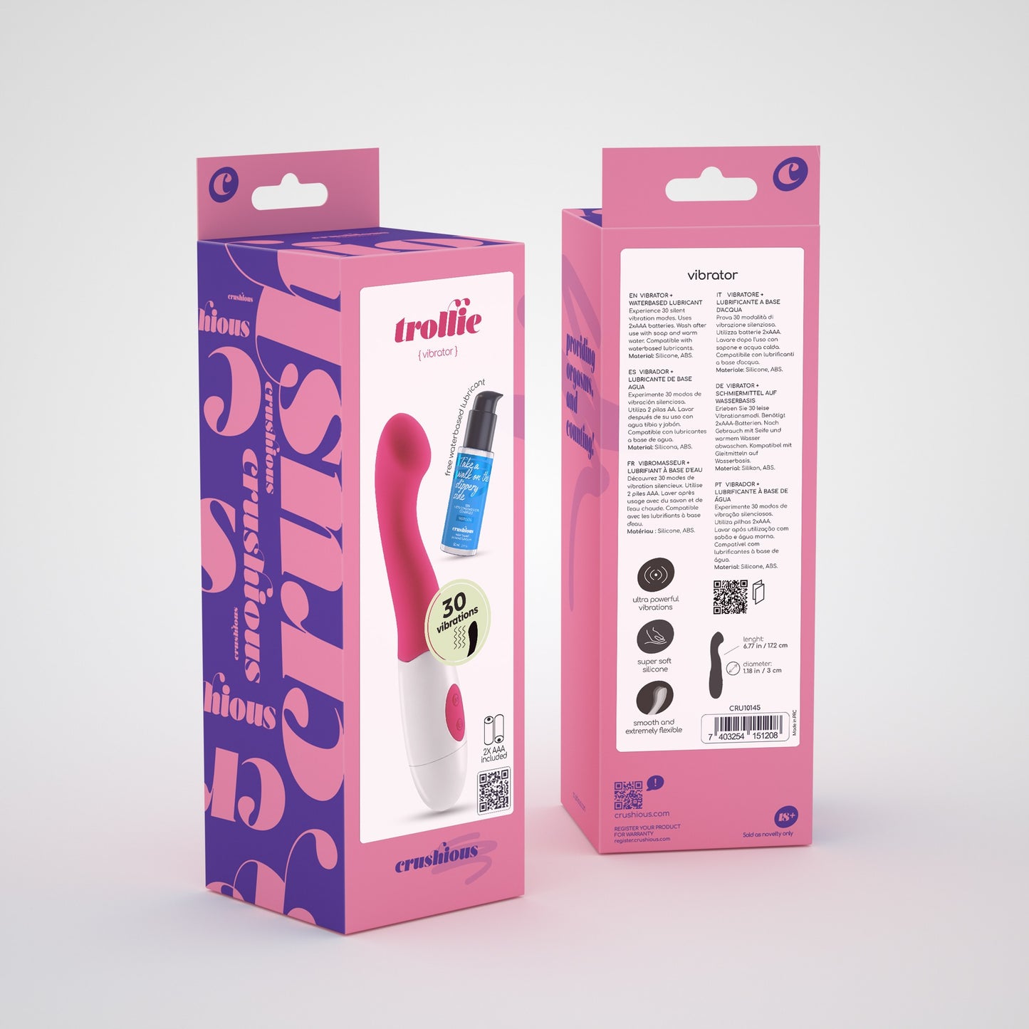 CRUSHIOUS TROLLIE VIBRATOR WITH WATERBASED LUBRICANT INCLUDED