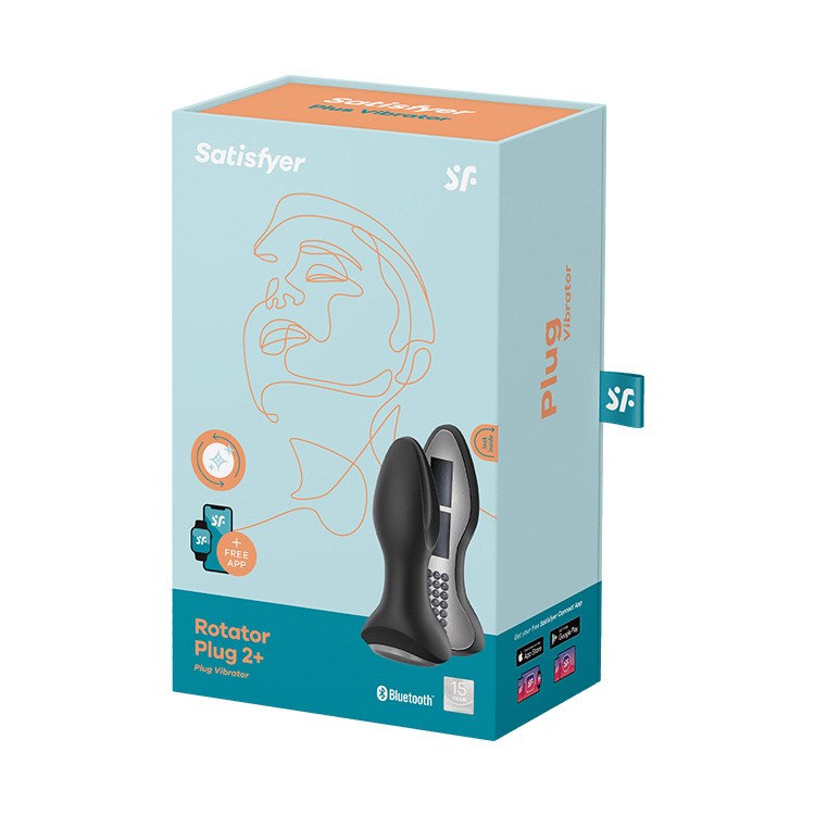 ROTATOR PLUG 2+ VIBRATING PLUG WITH APP BLACK