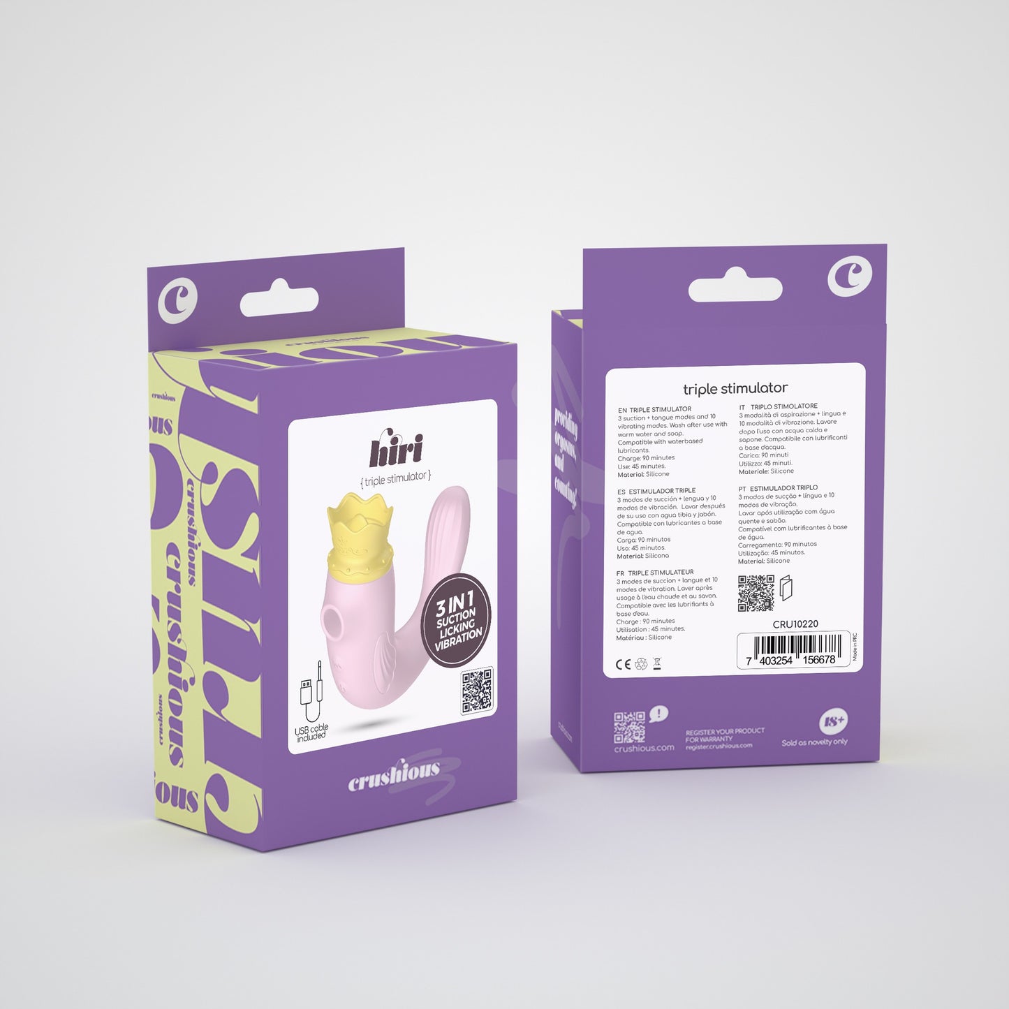 CRUSHIOUS HIRI TRIPLE STIMULATOR PINK