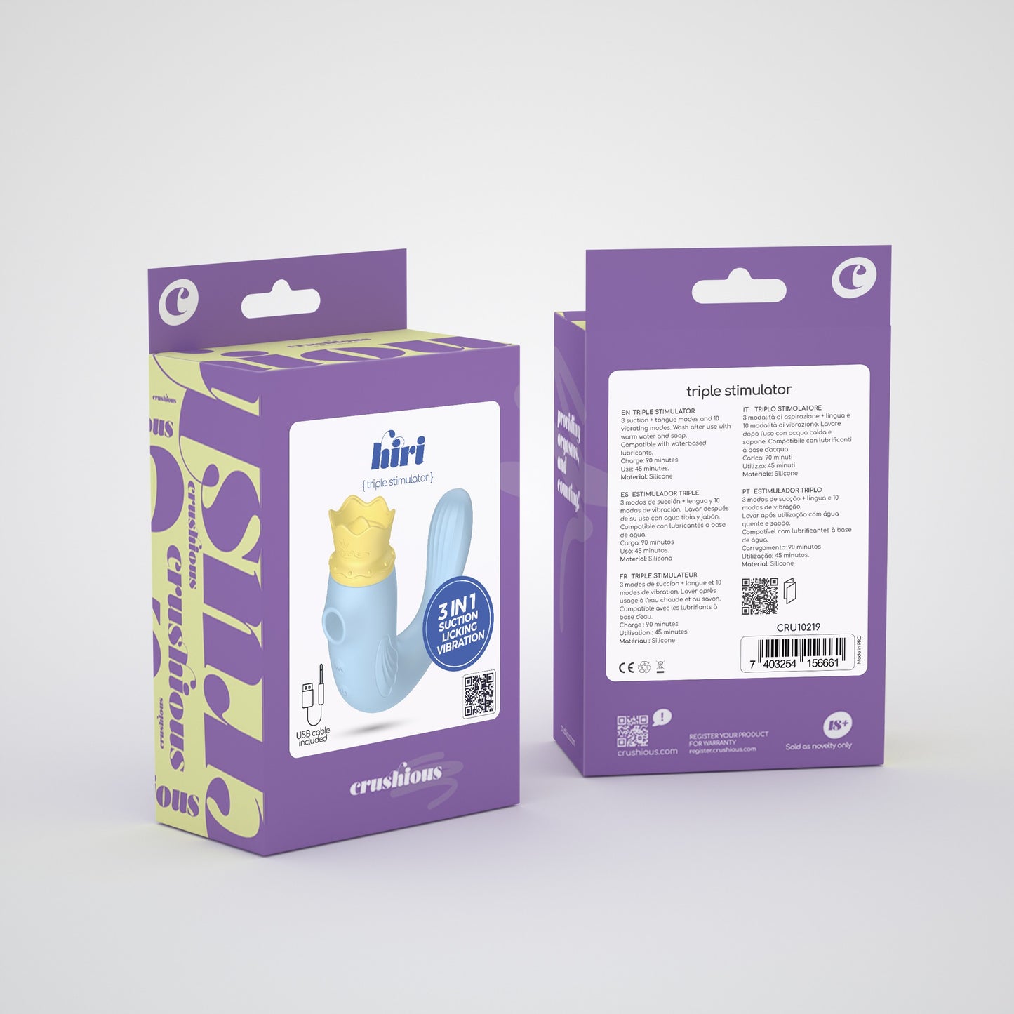 CRUSHIOUS HIRI TRIPLE STIMULATOR BLUE