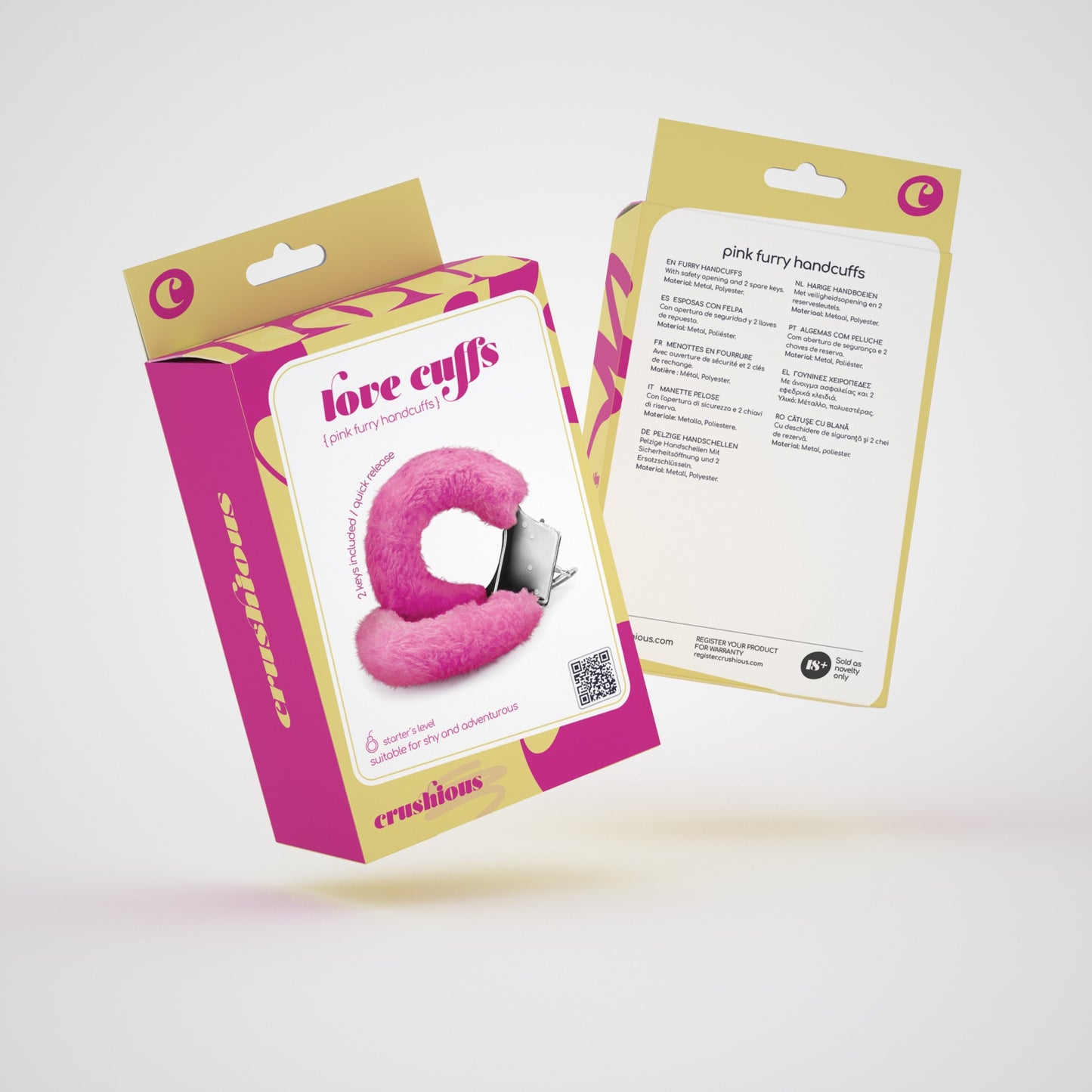 LOVE CUFFS FURRY HANDCUFFS CRUSHIOUS PINK