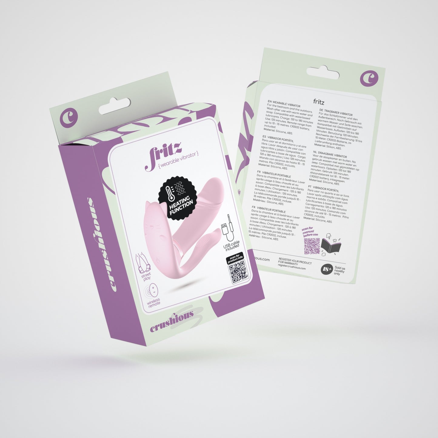 CRUSHIOUS FRITZ REMOTE CONTROLLED STIMULATOR PASTEL PINK