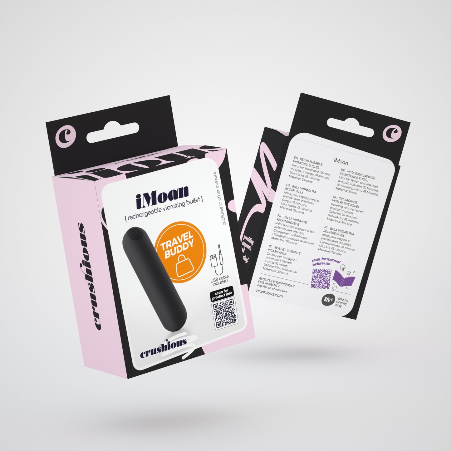 CRUSHIOUS IMOAN RECHARGEABLE VIBRATING BULLET BLACK
