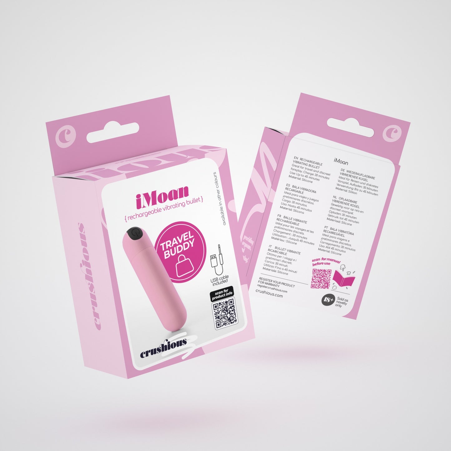 CRUSHIOUS IMOAN RECHARGEABLE VIBRATING BULLET BABY PINK