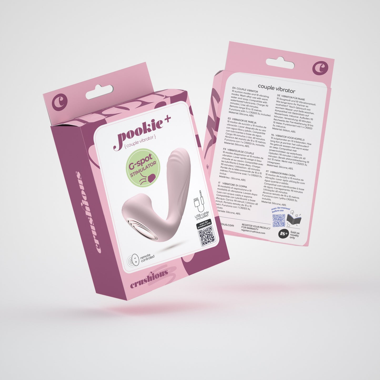 CRUSHIOUS POOKIE + REMOTE CONTROLLED STIMULATOR PINK